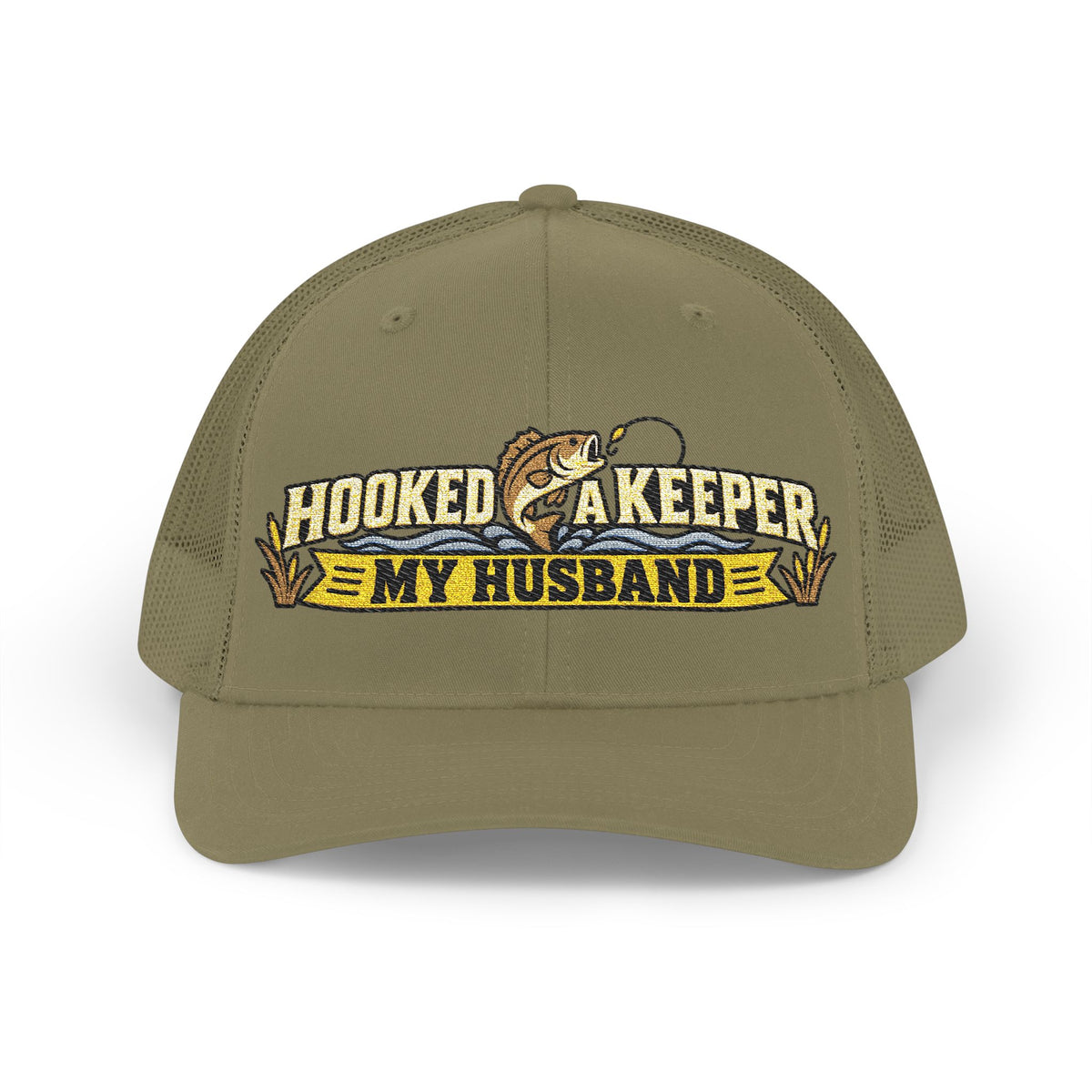 Funny Fishing Trucker Hat – Hooked on My Husband