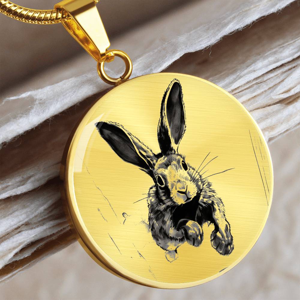 Hare Pendant Necklace – Engravable Silver or Gold Keepsake