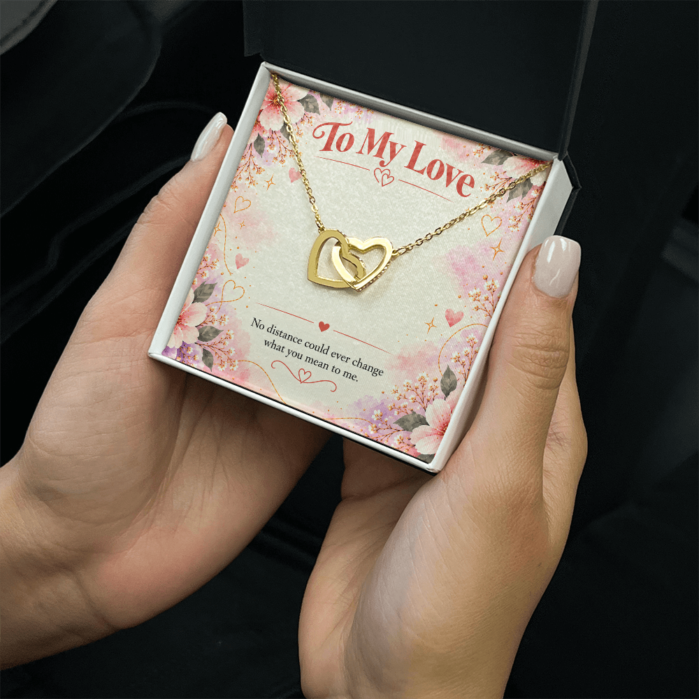 Interlocking Hearts Necklace – Long Distance Love Gift