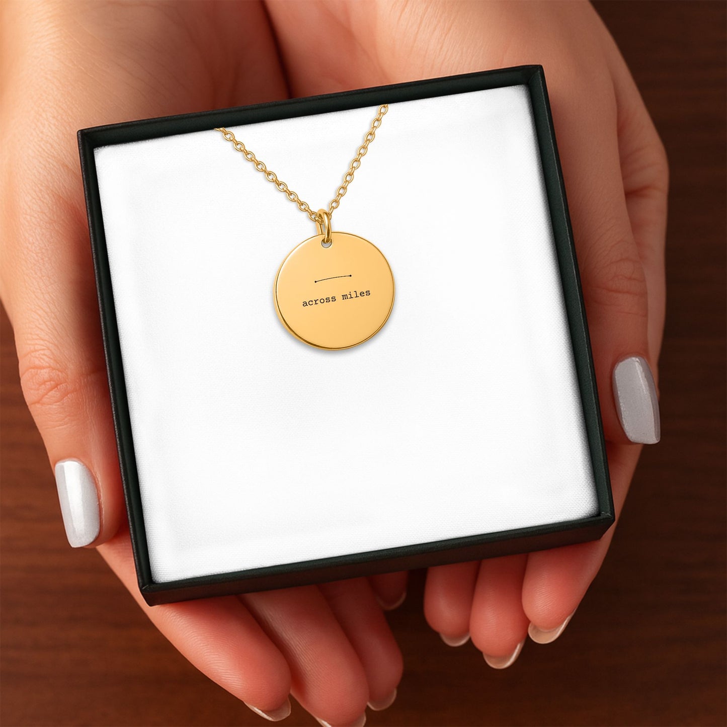 Across Miles Necklace – Minimalist Long Distance Love Keepsake