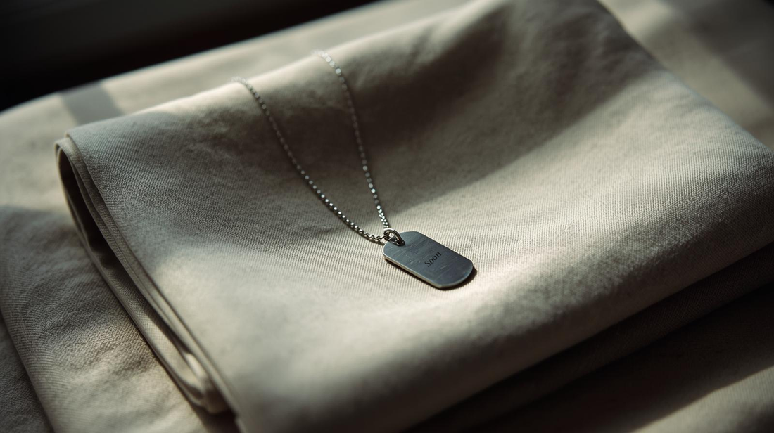 dog tag necklace with the word soon. Ideal gift for long distance relationships