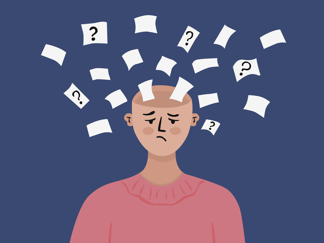 Was I not enough - sad person surrounded by question marks symbolizing self-doubt and comparison to ex's new partner after breakup