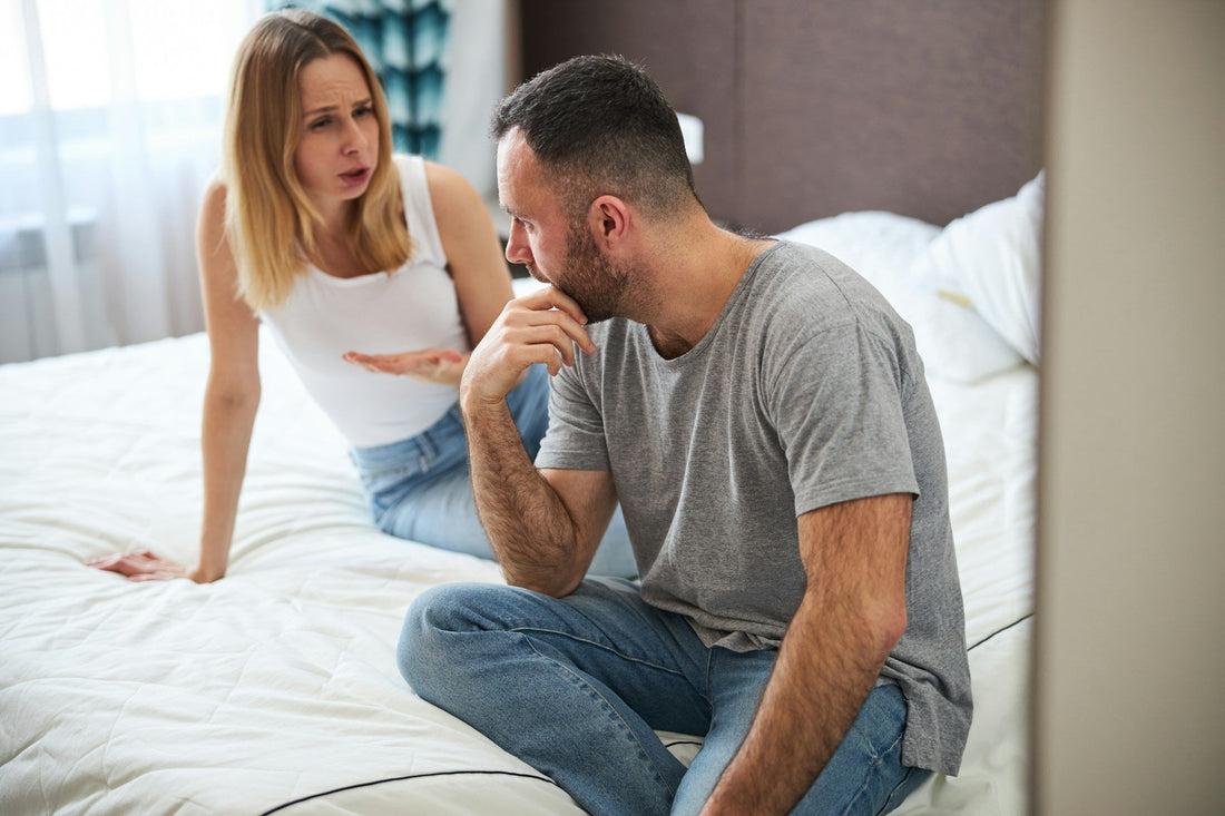 Couple listening closely during an emotional conversation, representing emotional validation in a relationship