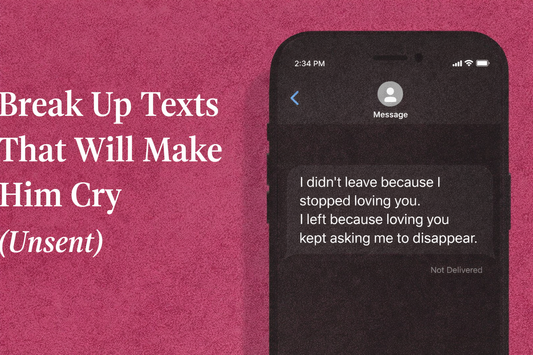 Unsent breakup text displayed on a phone screen with the words “I didn’t leave because I stopped loving you,” representing emotional breakup texts that were never sent