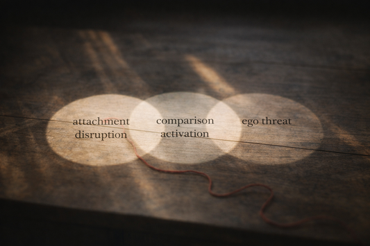 3 circles with text symbolizing retroactive jealousy