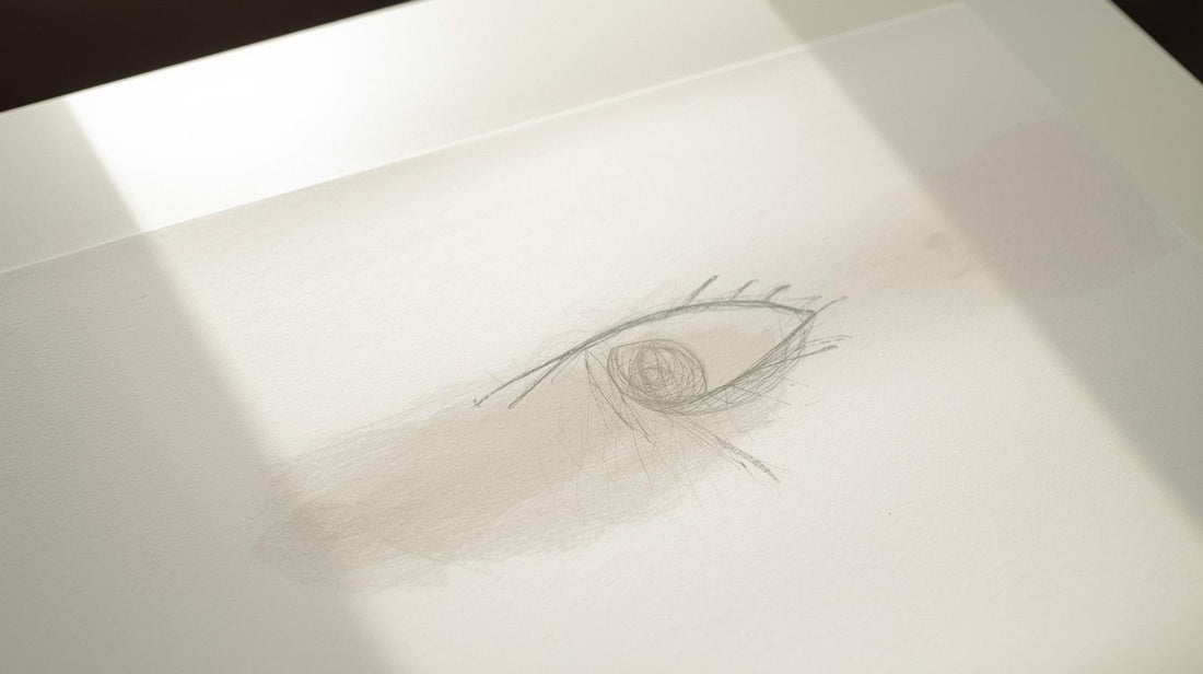 Sheet of paper showing a faint pencil outline beneath a darker drawing, symbolizing early attachment patterns influencing adult relationships