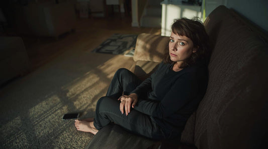 Woman sitting on the floor after a breakup, feeling untethered and emotionally lost after codependent relationship