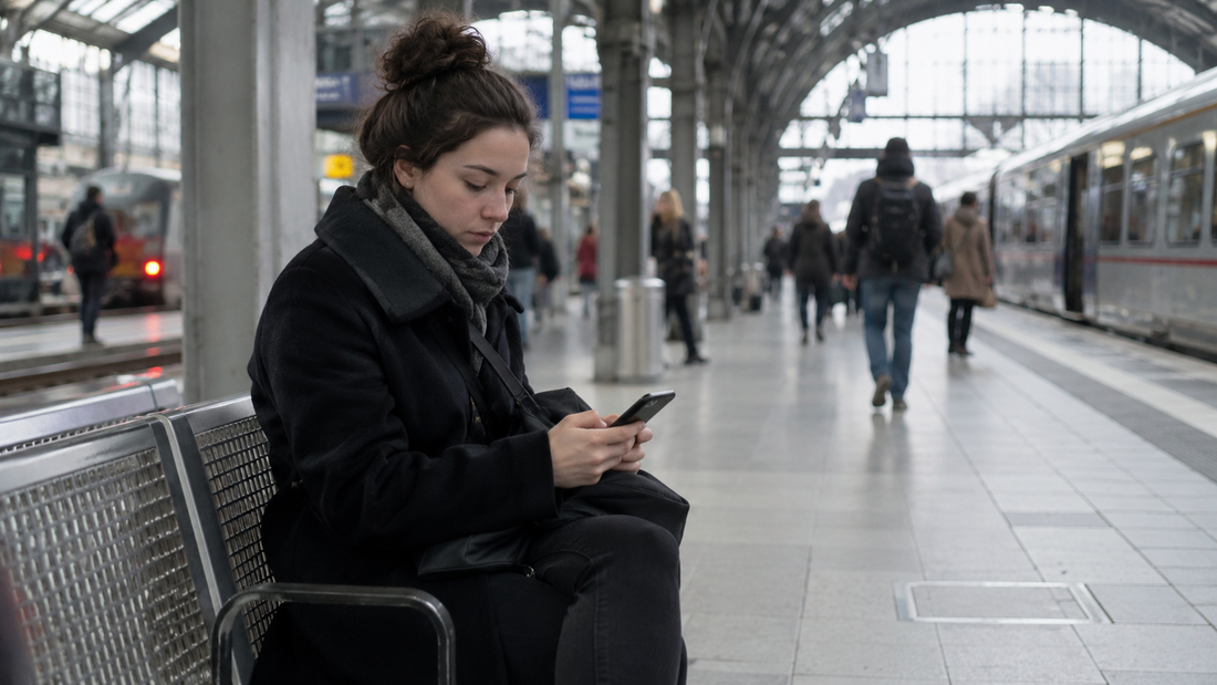 woman sitting alone at train station feeling alone in her relationship
