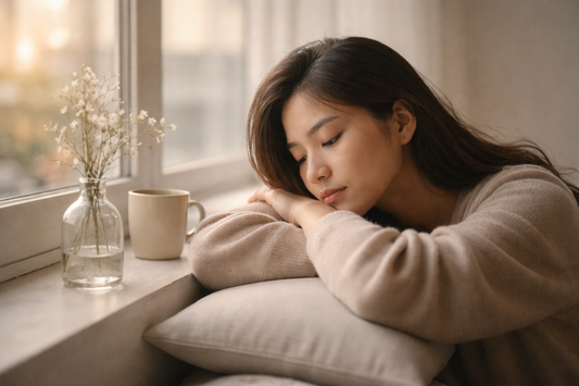 Minimal, abstract image representing self-reflection and emotional release after a breakup