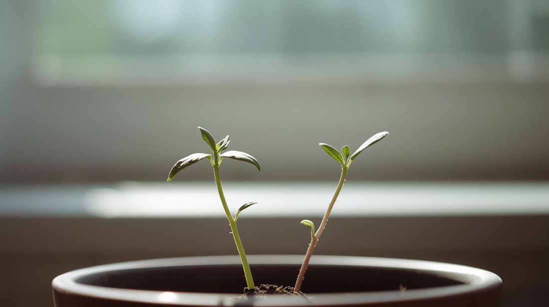 Two young plants growing side by side symbolizing formative first same-sex relationship