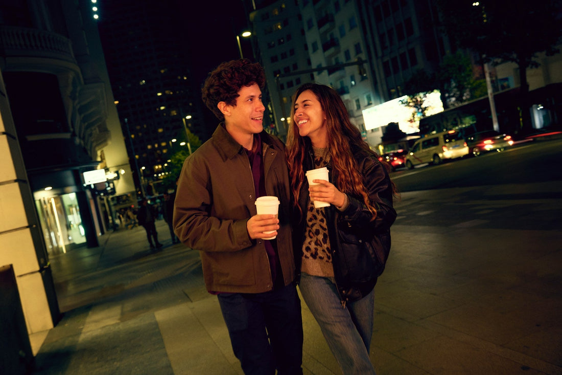 Couple in early dating, representing the difference between healthy romantic interest and love bombing