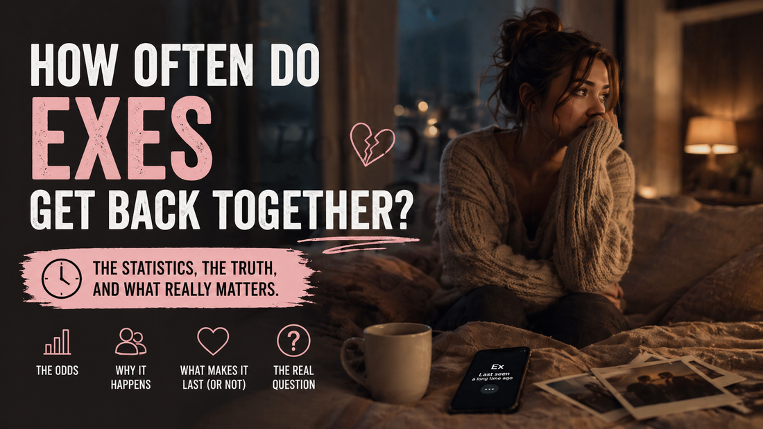 woman sitting alone at night looking thoughtful while checking her phone with ex contact, representing uncertainty about whether exes get back together