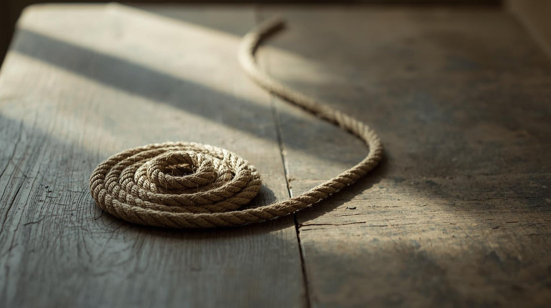 Knotted rope with one end extended symbolizing push-pull dynamic within disorganized attachment
