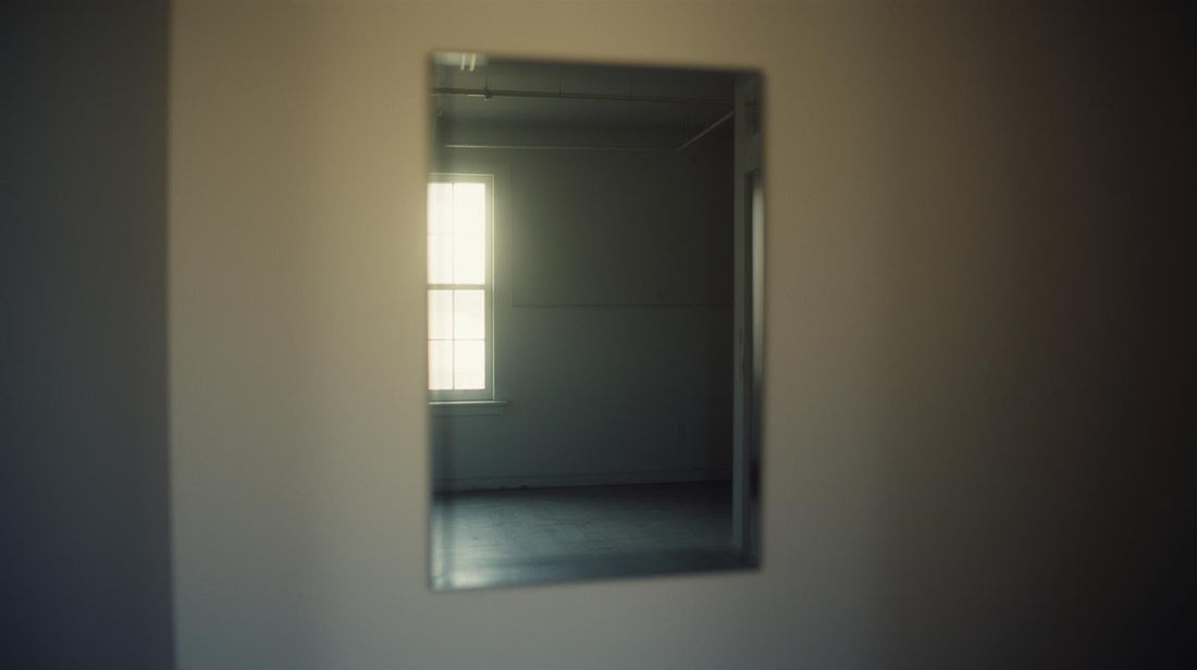 Empty room reflected in mirror symbolizing loss of self-worth after breakup
