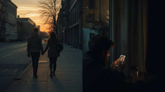 comparison between a long distance relationship and a couple spending time together in person