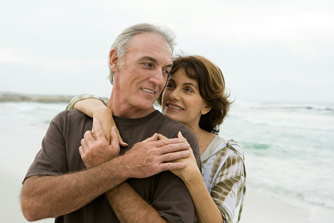 Long-term couple sharing affectionate closeness while navigating changes in sexual desire