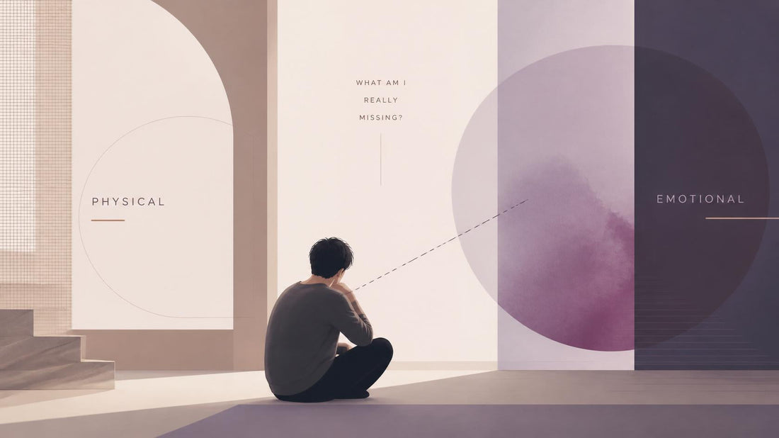 Person sitting between physical desire and emotional connection while reflecting on what they miss after a breakup.