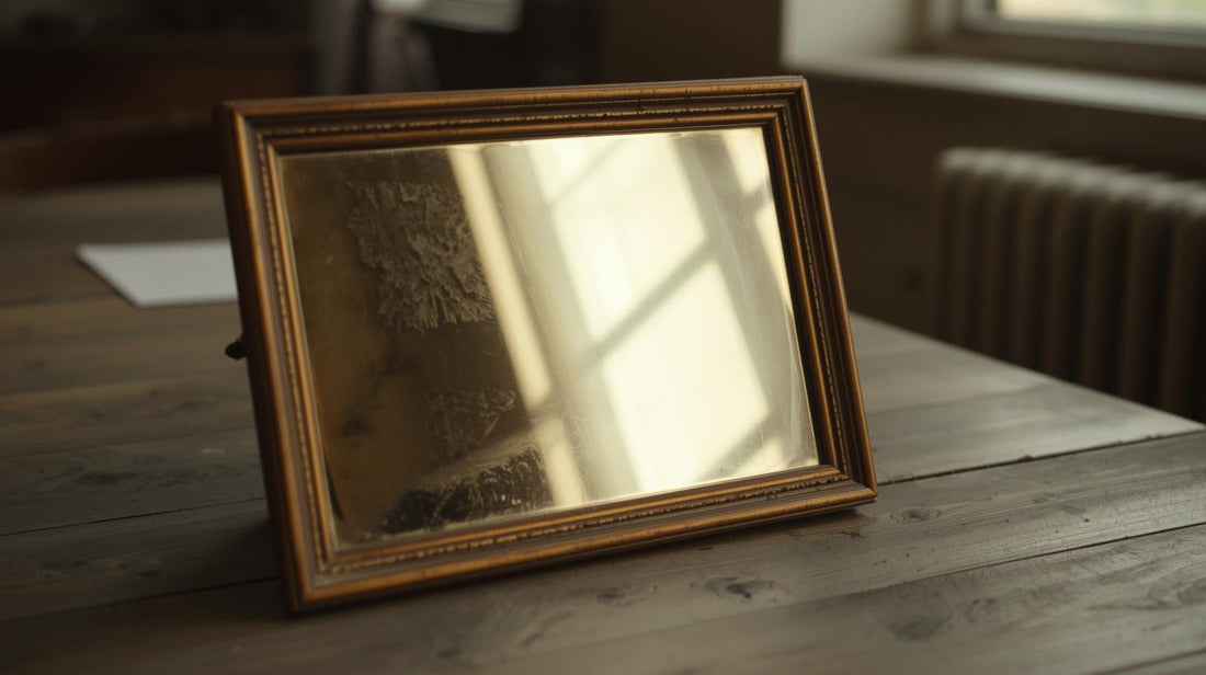 Mirror reflecting warm light symbolizing missing how you felt rather than missing the person