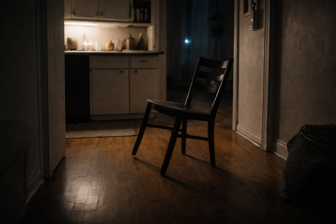 Wooden chair near a window in soft morning light, symbolizing building emotional steadiness while single