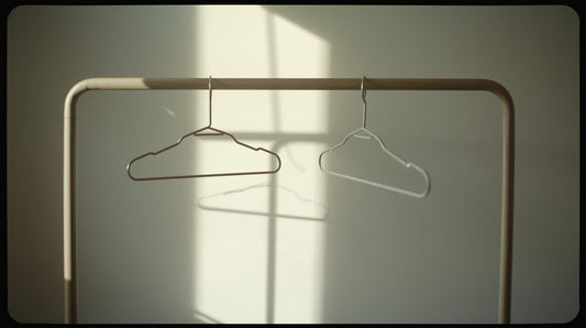 Nearly empty clothing rack with few hangers symbolizing fear of limited romantic opportunities