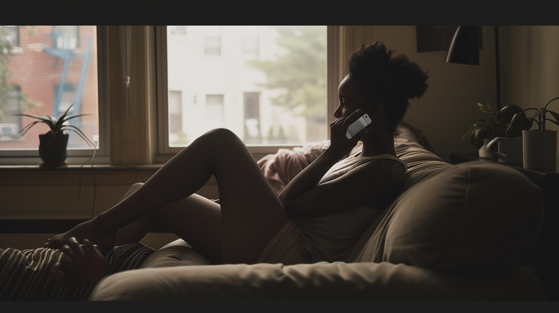 person sitting quietly on a couch lost in thought replaying an unspoken conversation