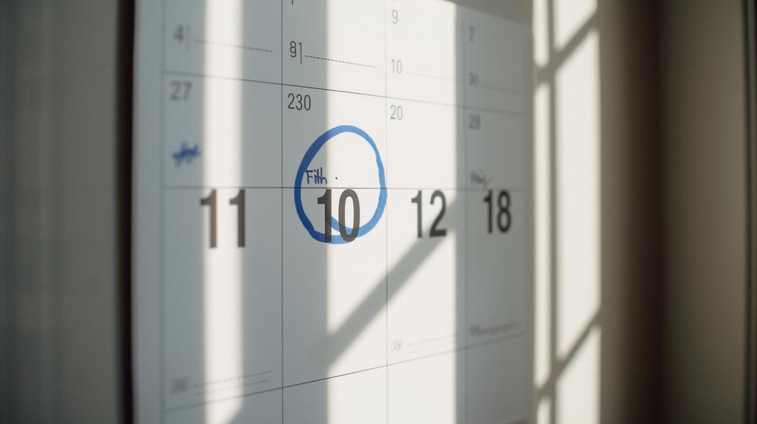 Wall calendar with one future date circled, symbolizing timeline clarity in a long distance relationship
