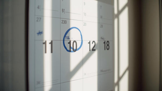 Wall calendar with one future date circled, symbolizing timeline clarity in a long distance relationship