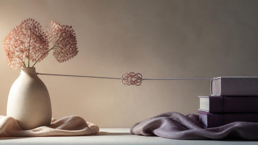 Knotted thread stretched between two objects, symbolising the emotional pull of repeatedly returning to someone who causes pain.