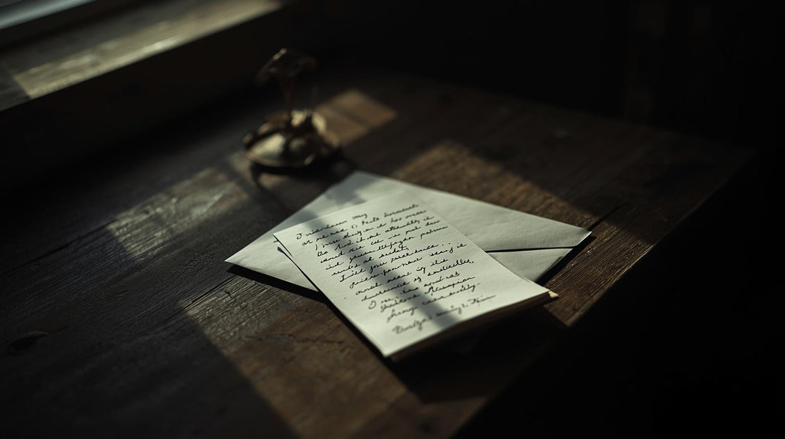 Handwritten letter beside unsealed envelope symbolizing emotional release without sending