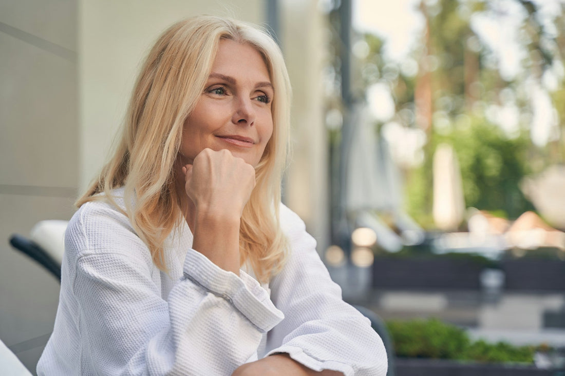 Midlife woman experiencing vaginal dryness and discomfort after menopause