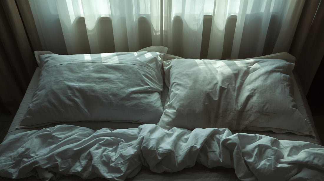 Neatly made bed with one pillow slightly indented in soft morning light, symbolizing lingering attachment and missing an ex after a breakup