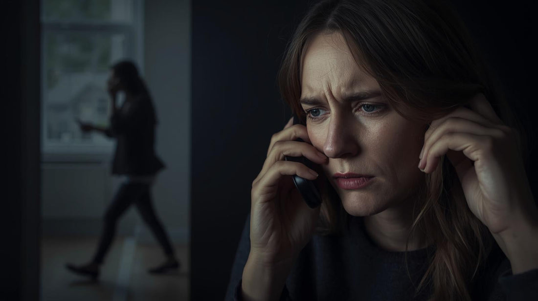 long distance couple arguing over phone showing how small problems can feel bigger across distance