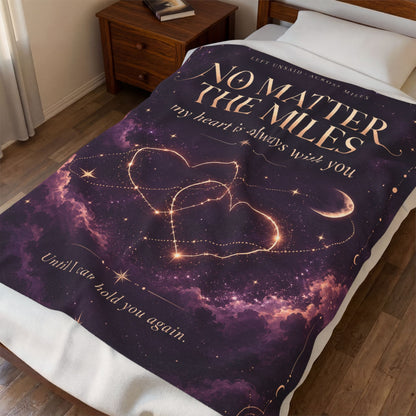 No Matter the Miles Plush Blanket – Long Distance Love Gift
