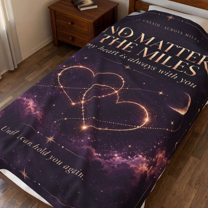 No Matter the Miles Plush Blanket – Long Distance Love Gift