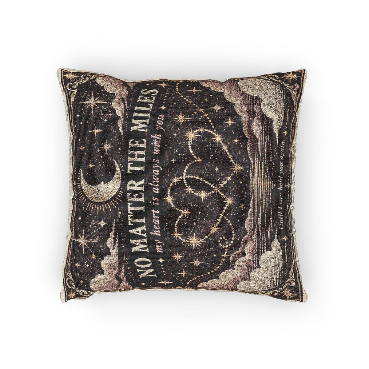 No Matter the Miles Woven Pillow – Long Distance Love Gift