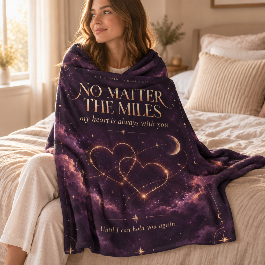 No Matter the Miles Plush Blanket – Long Distance Love Gift