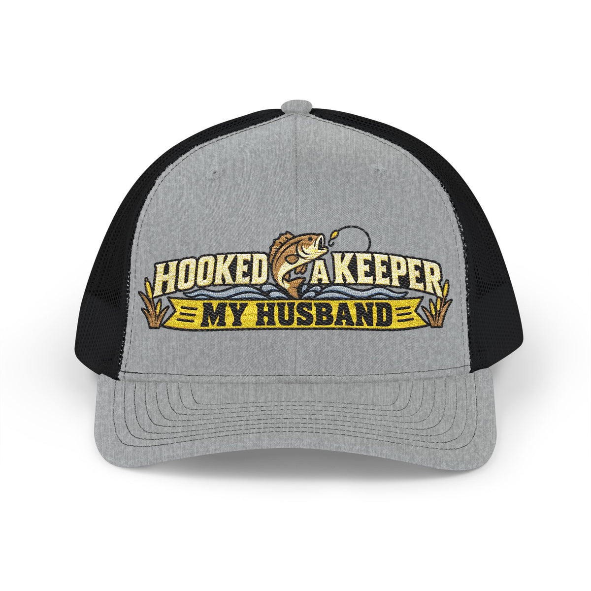Funny Fishing Trucker Hat – Hooked on My Husband