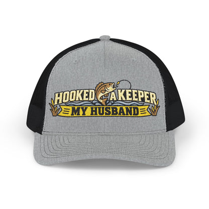 Funny Fishing Trucker Hat – Hooked on My Husband