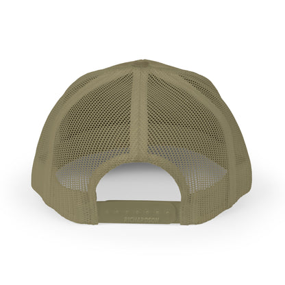 Green mesh cap on a white background