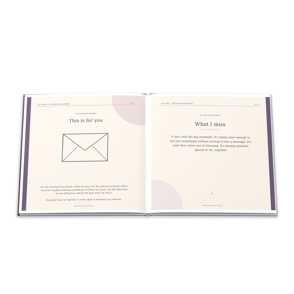 Open This When You Miss Me Hardcover Photo Book