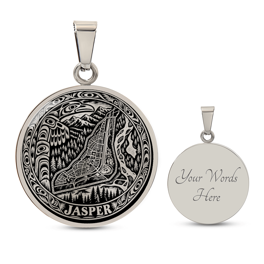 Jasper Alberta Necklace – Rocky Mountain Map Pendant