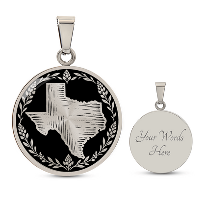Texas Bluebonnet Necklace – Texas State Linocut Pendant