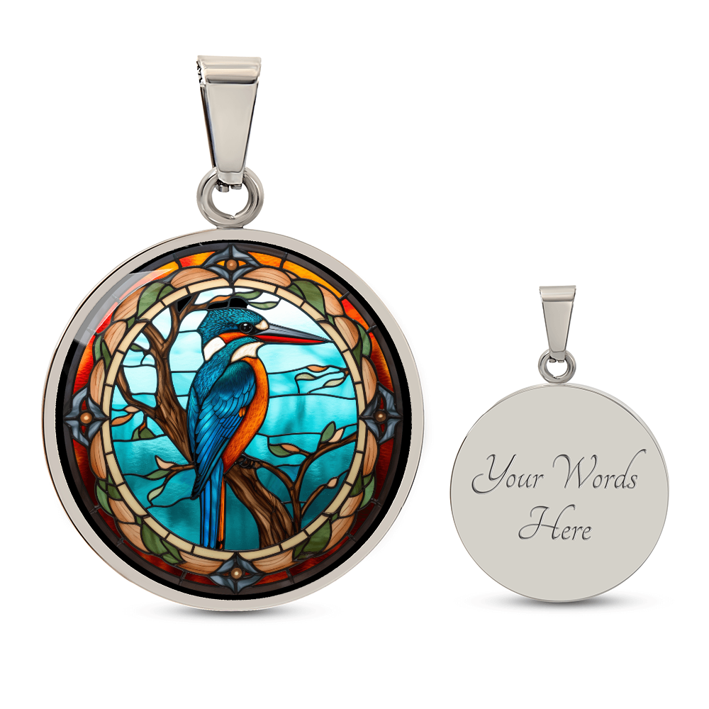 Kingfisher Necklace – Glass Art-Inspired Bird Pendant
