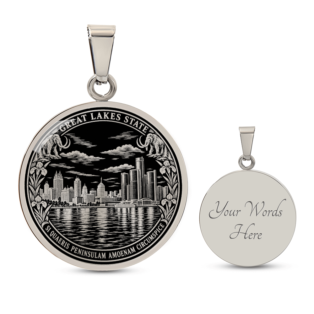 Detroit Skyline Necklace – Great Lakes Michigan Pendant
