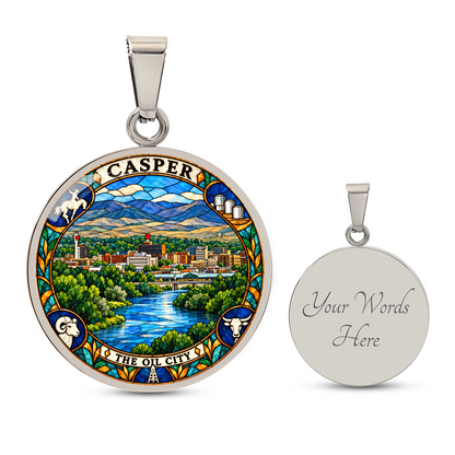 Casper Wyoming Necklace – Stained Glass City Pendant