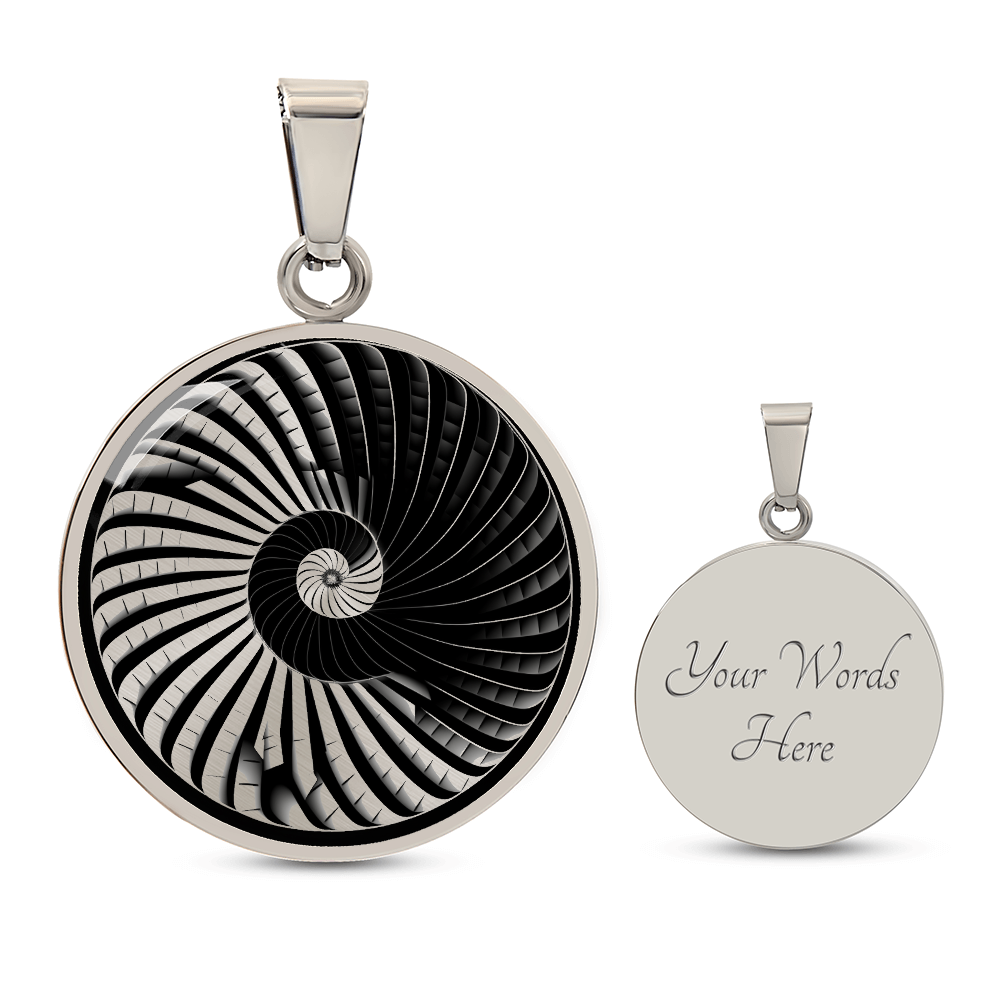 Golden Spiral Staircase Necklace – Optical Illusion Pendant