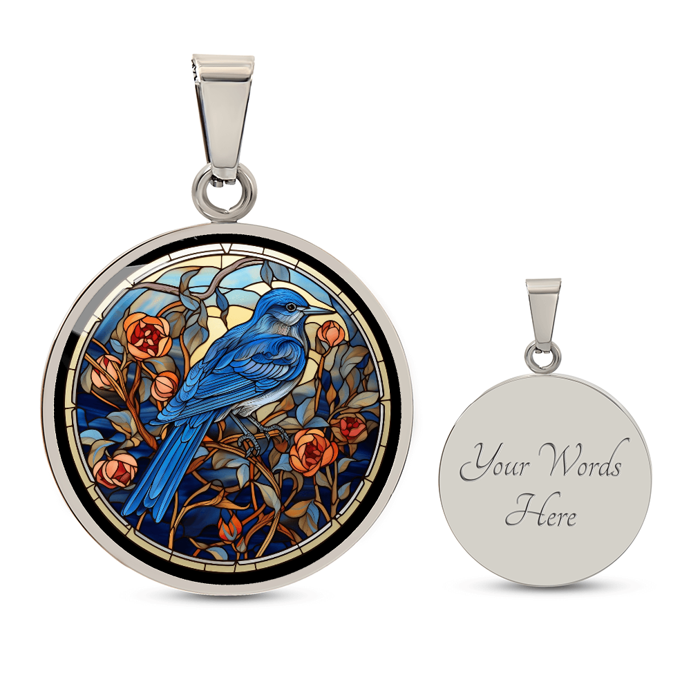 Blue Jay Necklace – Cloisonné-Inspired Bird Pendant