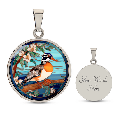 Mandarin Duck Necklace – Stained Glass Bird Pendant