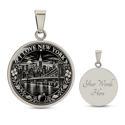 New York City Necklace – Vintage Linocut NYC Pendant