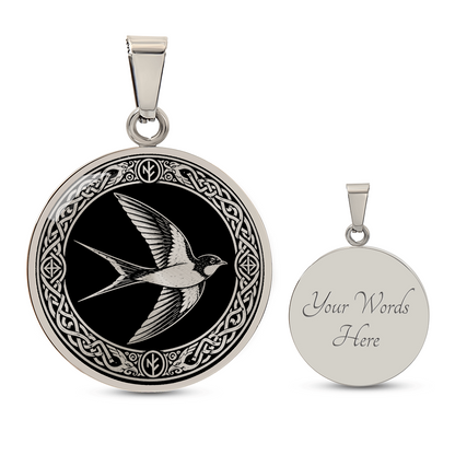 Personalized swallow necklace with optional back engraving